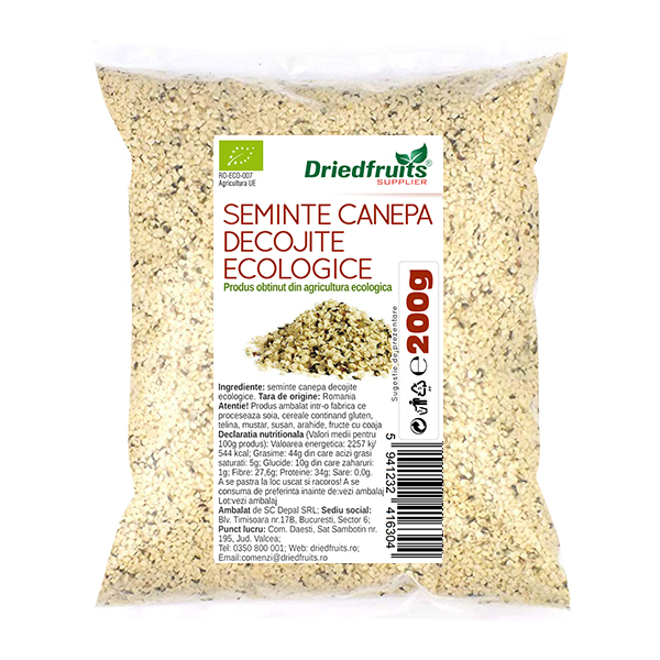 Seminte decojite canepa BIO - 200 g imagine produs 2021 Dried Fruits